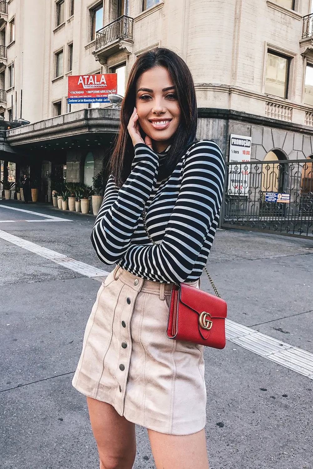 Striped Turtleneck Top Outfit