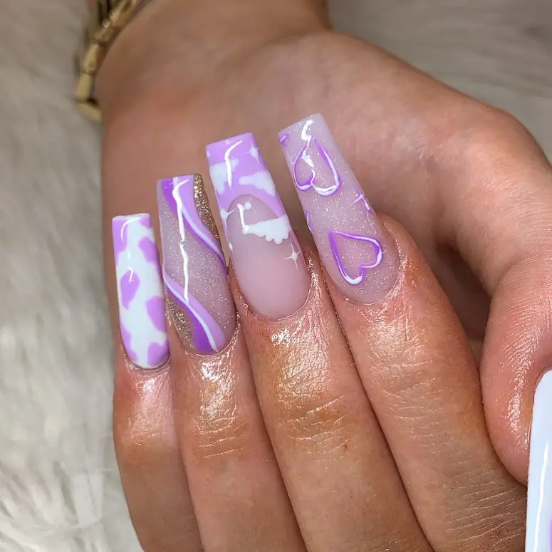 purple butterfly nail designs