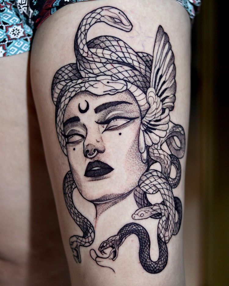 50 Eyecatching Medusa Thigh Tattoos for Women in 2022