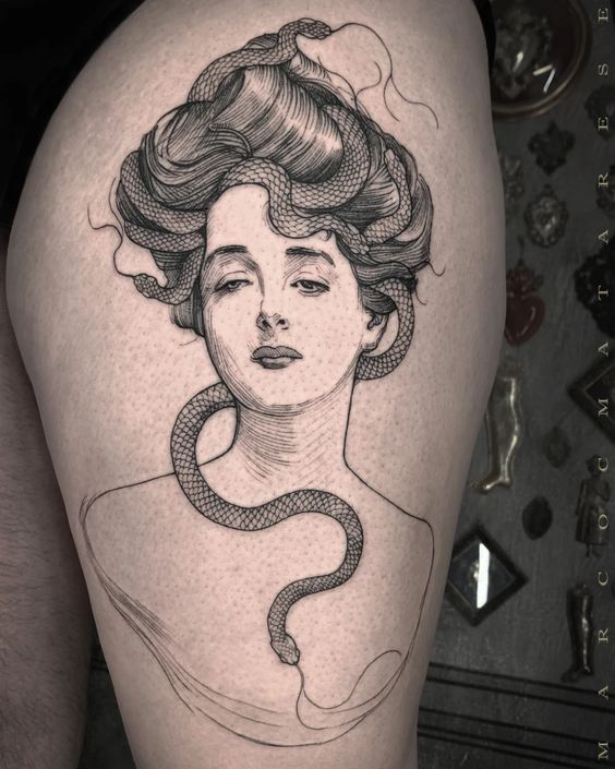 50 Eyecatching Medusa Thigh Tattoos for Women in 2022