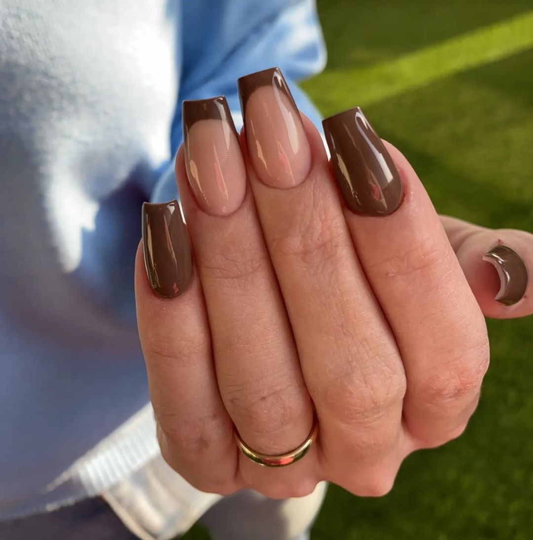 61 Trending Brown French Nail Designs in 2022 That You Need To See