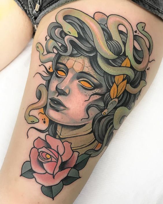 50 Eyecatching Medusa Thigh Tattoos for Women in 2022