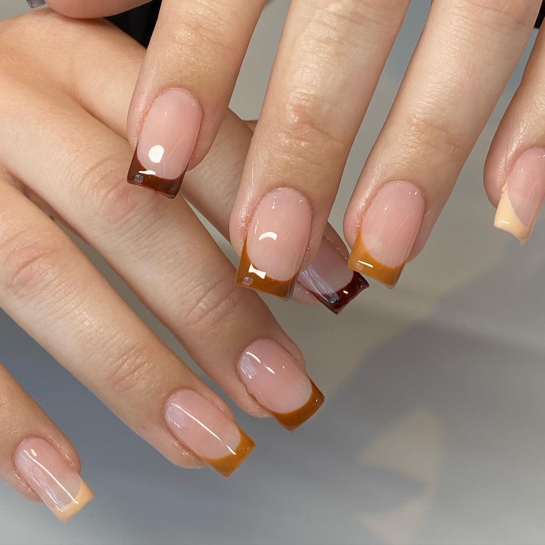 61 Trending Brown French Nail Designs in 2022 That You Need To See