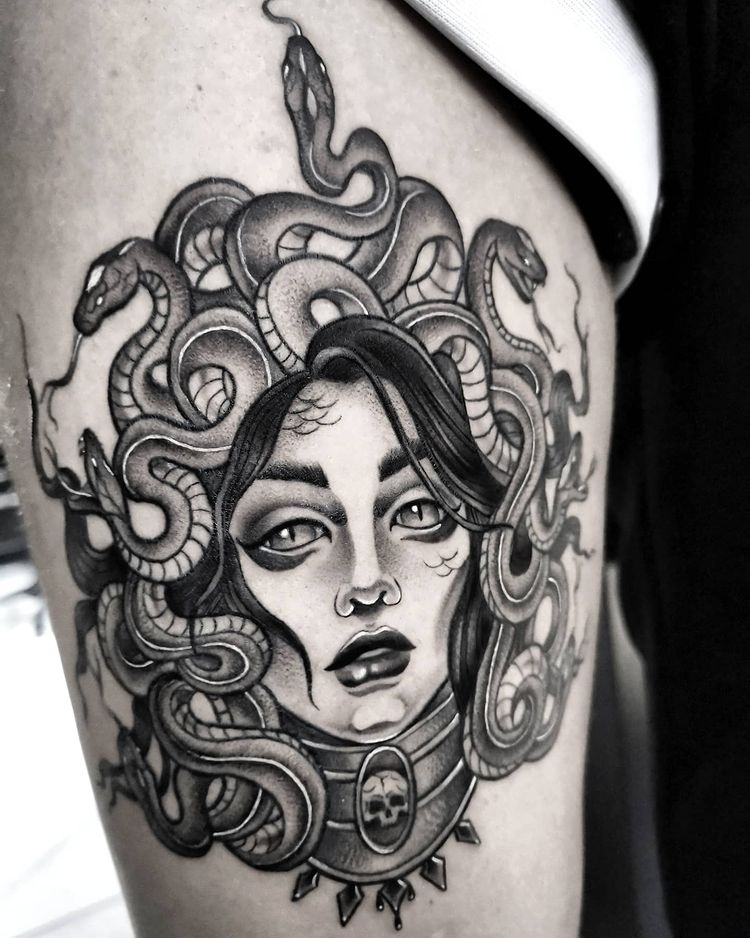 50 Eyecatching Medusa Thigh Tattoos for Women in 2022