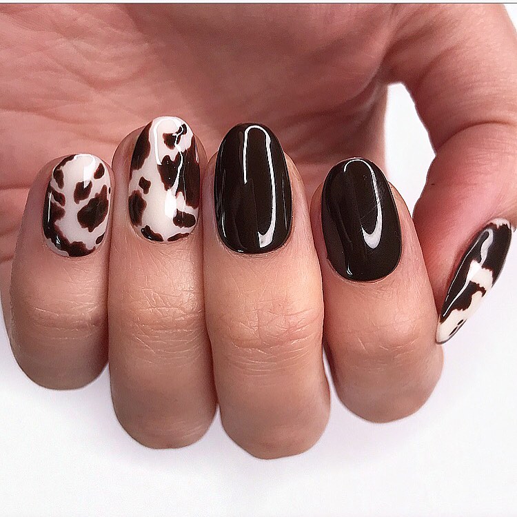 21 Trendy Brown Cow Print Nail Design Ideas for 2022