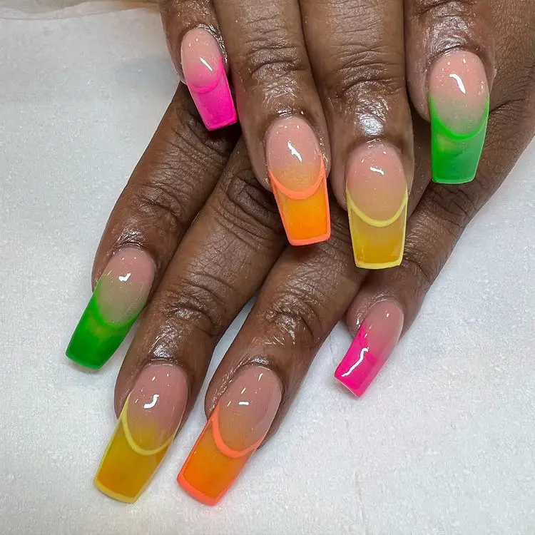 61 Trending Rainbow Ombre Nail Designs for 2022
