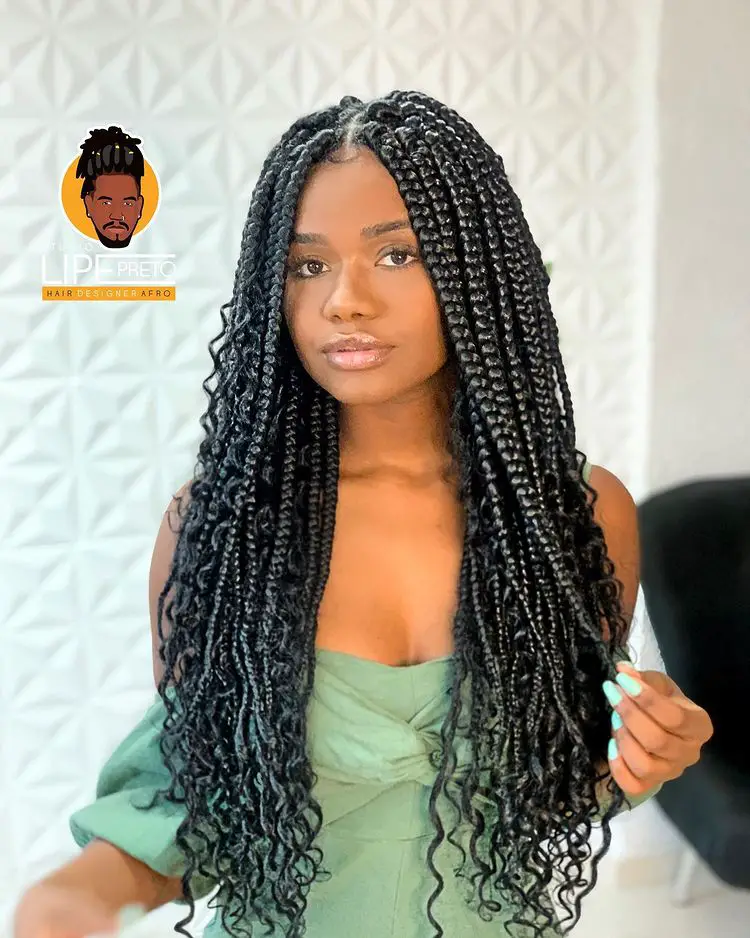 21 Box Braid Styles with Curls That Are Slaying in 2022