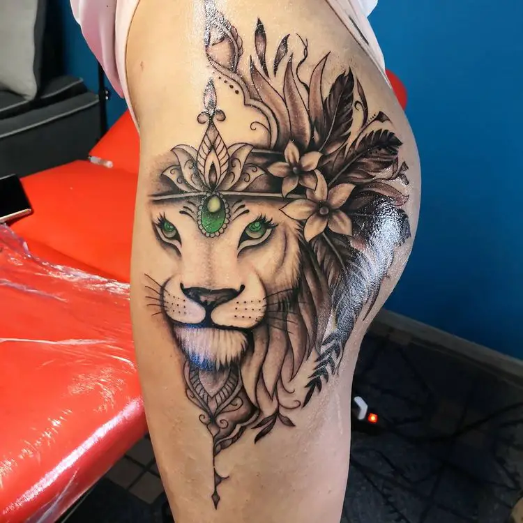 Discover 125+ calf tattoo lion super hot - vova.edu.vn